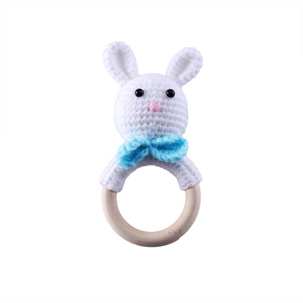 Baby Knitted Rattle Bell Wooden Ring Sounding Rattle Toy Rattle Toy Baby Soothing Doll Hand Crocheted Weaving display picture 24