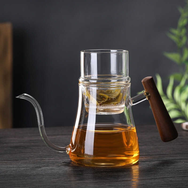 Glass Lazy Tea Infuser with Filter, Flower Tea Pot, Sharing Pot, Tea Brewing Device, Tea Water Separation Pot, Hand Brewing Pot, Tea Set