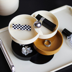 Creative jewelry storage box 4-layer rotatable bedroom cloakroom headband small items jewelry box Nordic fresh style
