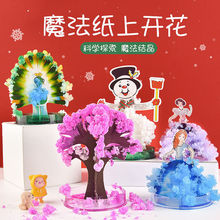 圣诞树玩具浇水纸树开花生长创意魔法结晶树diy手工圣诞礼物摆摊