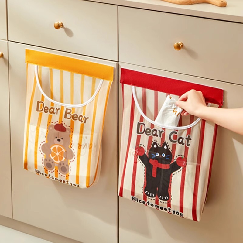 Storage Hanging Bag Kitchen Garbage Bag Convenient Storage Garbage Rack Household Wall-Mounted Plastic Bag Artifact Storage Bag