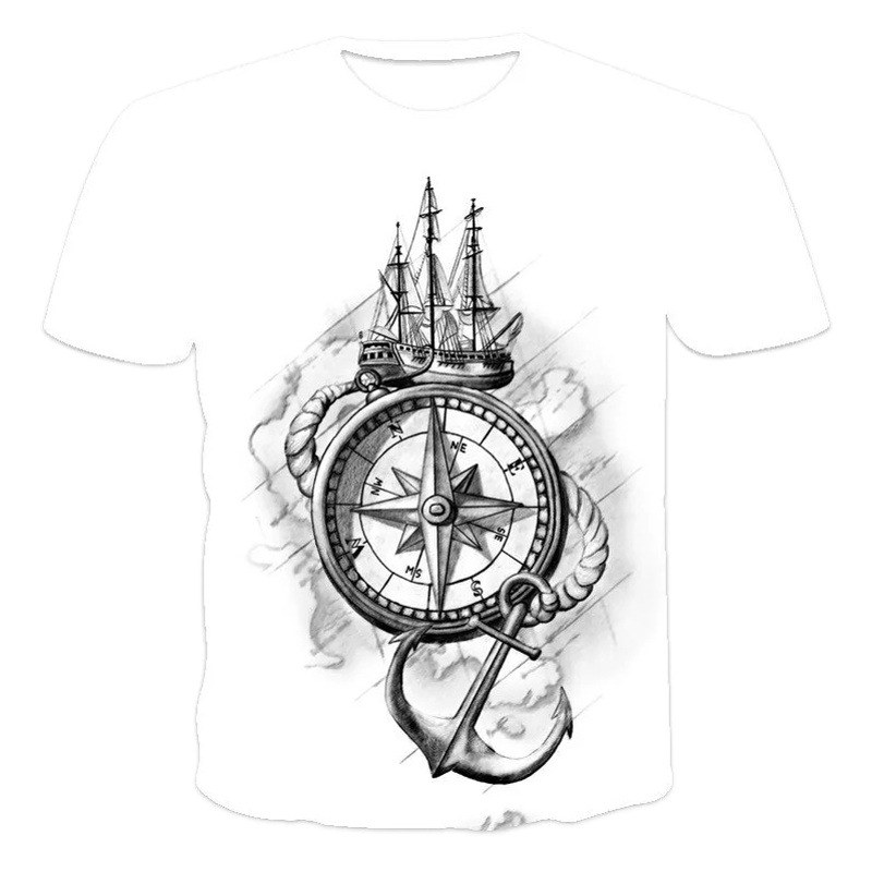 Comercio electrónico transfronterizo Amazon 3D Impresión digital hombres Camiseta cuello redondo manga corta casual Top moda tendencia fabricante