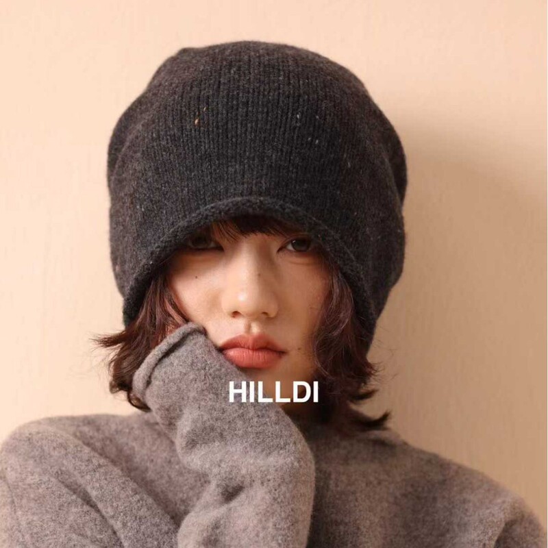 跨境批发羊毛针织帽子女秋冬保暖护耳羊绒加厚帽百搭卷边毛线冷帽|undefined