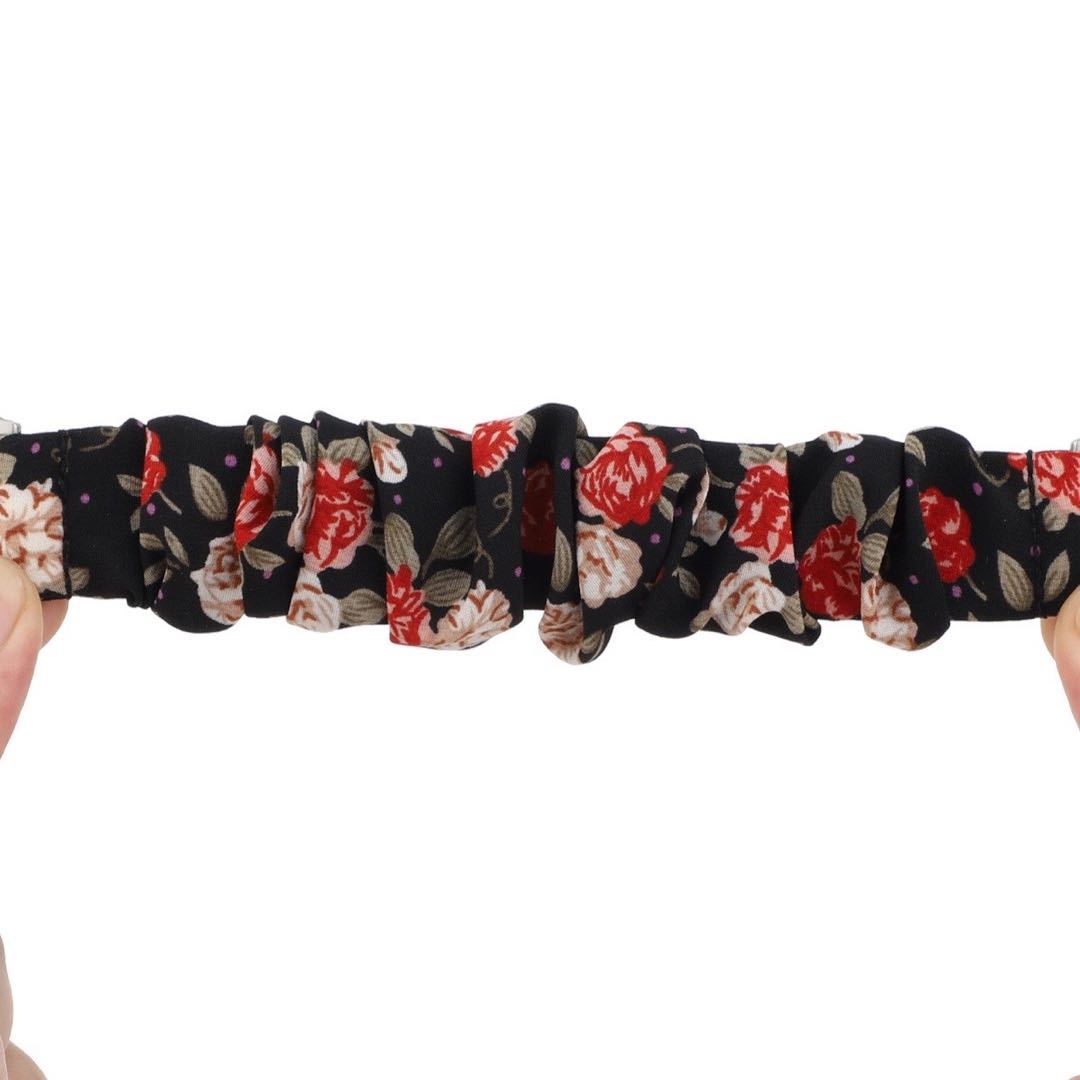 Adecuado para Fitbit Versa3 correa de intestino grueso poliéster elástico tela impresa banda de pelo correa elástica