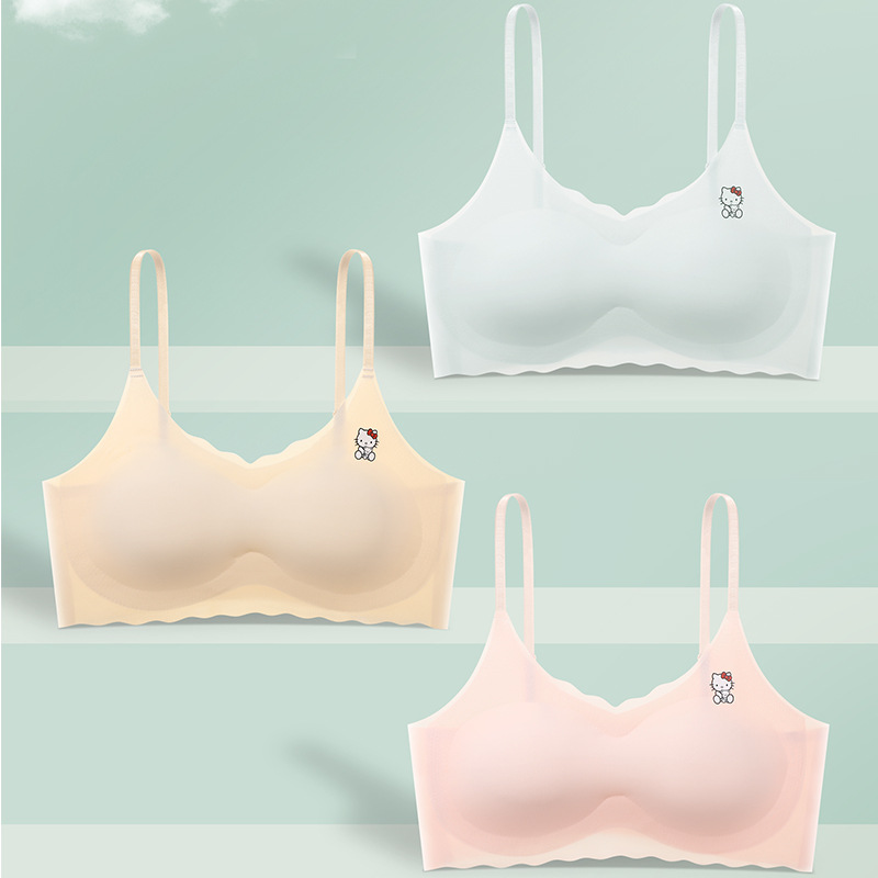 Girls Intimates Development Period Summer Seamless Primary School Vest Kidsren Junior High School Student Bra Girl Ice Silk Bra