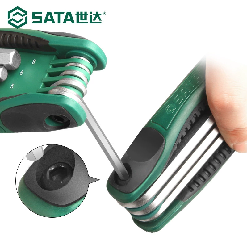 Набор шестигранных ключей SATA, 9 предметов, портативный мини, плоский торец