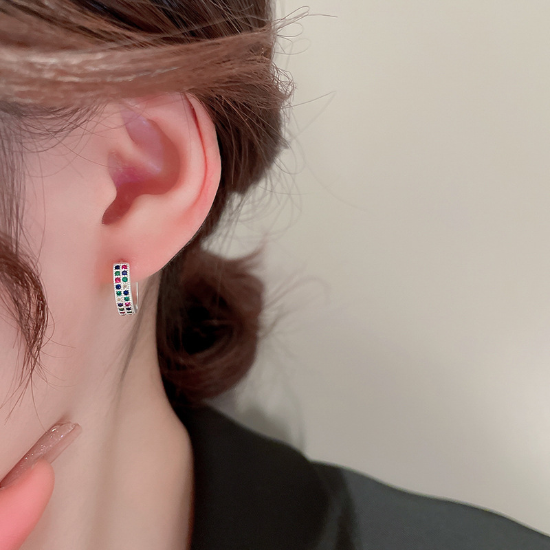 Simple Style Heart Shape Copper Plating Zircon Earrings 1 Pair