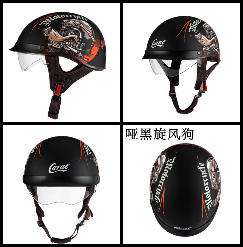 Cruise Motorcycle Half Helmet Retro Winter Men's Women's Motorbike Helmet