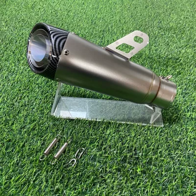 Motorcycle exhaust pipe: 321RR Race 800 250SR - three-layer-titanium-color-imitation-carbon-head-60mm