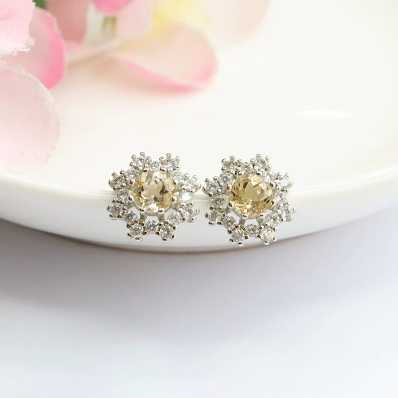 鑫钰 Серьги из органики, серебряная игла, аксессуар, со снежинками, проба серебро 925, оптовая закупка