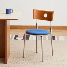中古家用餐椅北欧家居靠背网红设计师椅高级法式复古实木餐桌椅子