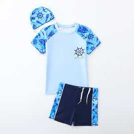 2025新款儿童泳衣分体男童中大童青少年男孩初中学生游泳衣裤批发