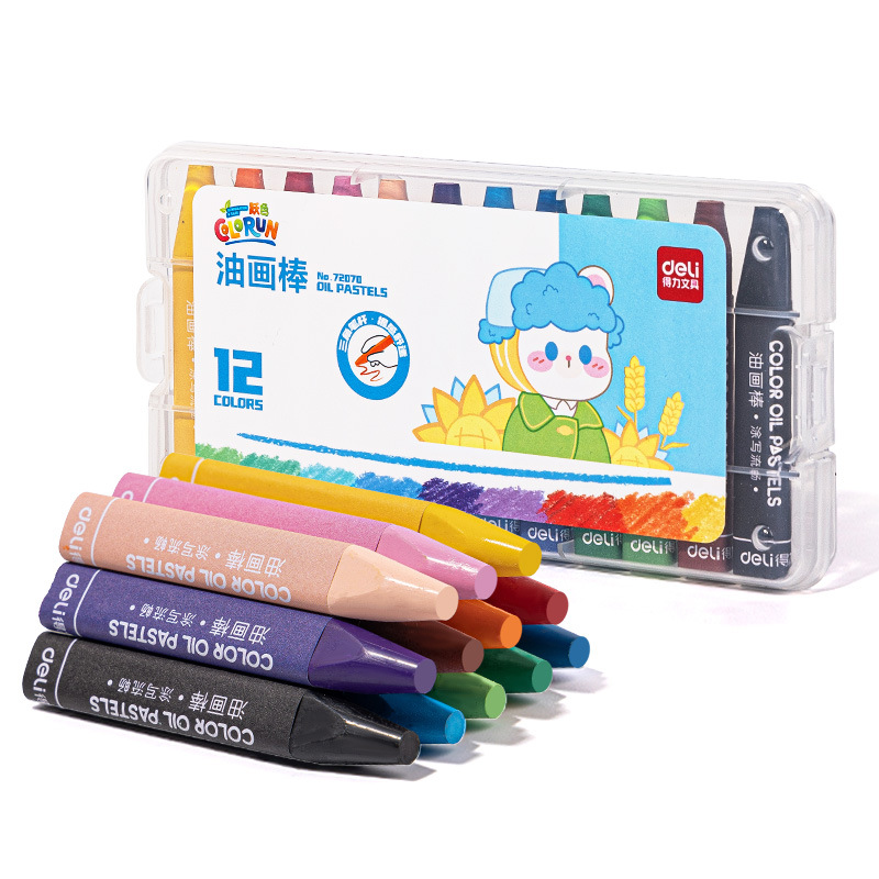 Crayones de Pastel al Óleo 12 y 24 Colores para Niños y Jardín de Infantes