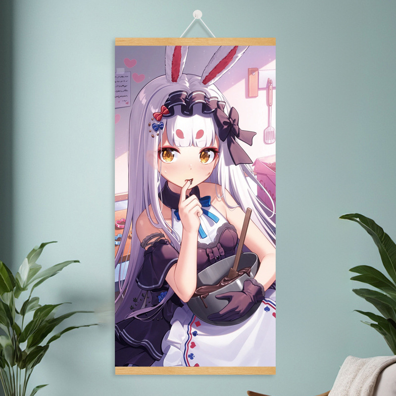 漫画コミック甘くてかわいい女の子ポスター工場ドロップシッピング無垢材スクロール吊り絵画越境電子商取引 Xiyin|undefined
