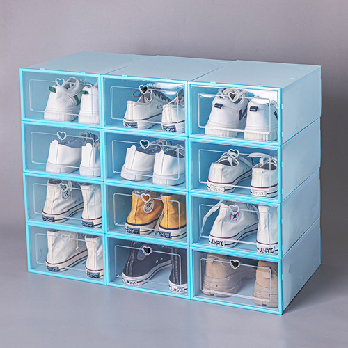 New Style Storage Box Plastic Solid Color Modern Simple Up-and-Down Opening Storage Gadget Dustproof Shoe Storage Box Wholesale