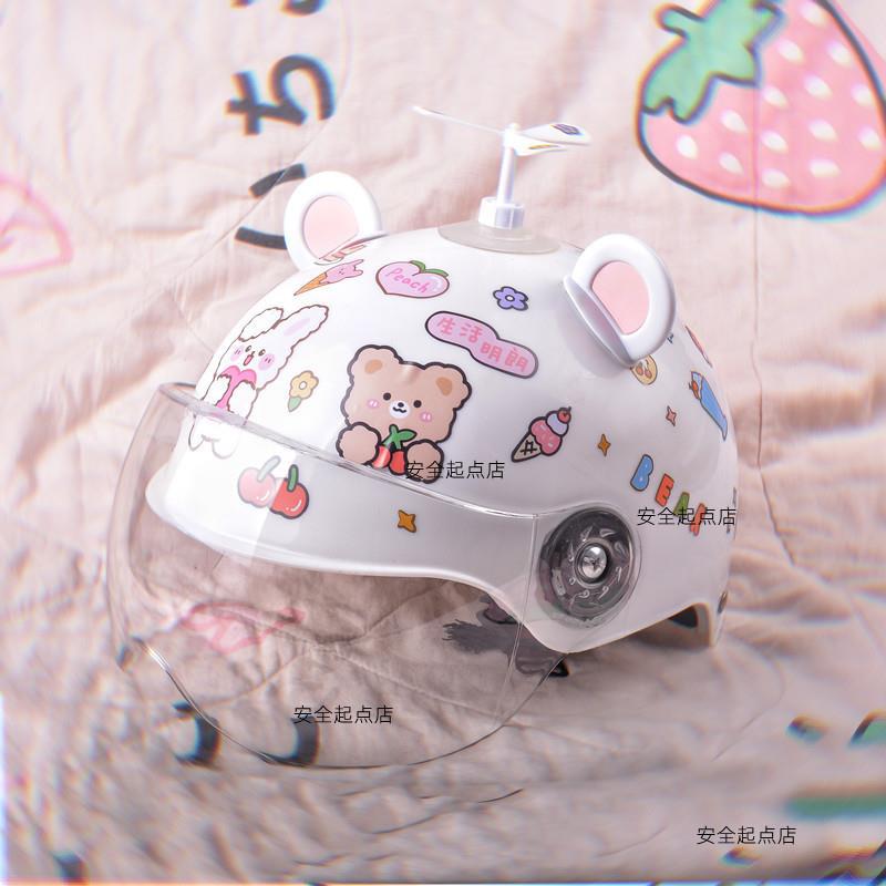 Newly certified helmet for electric scooters, safety helmet for women, suitable for all seasons, summer motorcycle helmet for students, cute bear ear half helmet