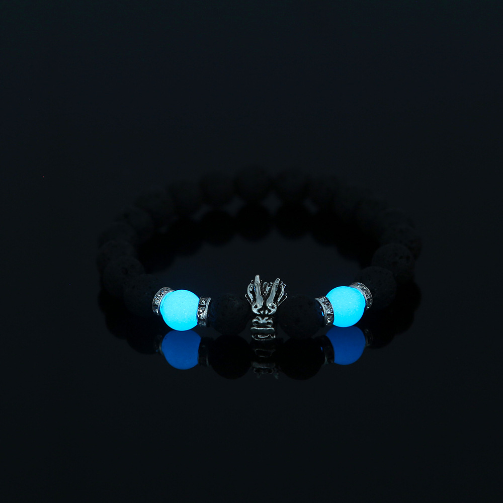 Bracelet de perles lotus phosphorescent brillant dans le noir_voghion.com