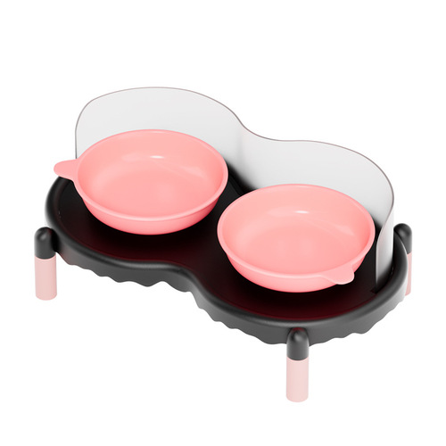 Bubble Cat Bowl Stand Ceramic Cat Bowl Dog Bowl Pet Dual Bowl Cat Feeder Water Bowl Leak-Proof Can Be Placed and Replaced