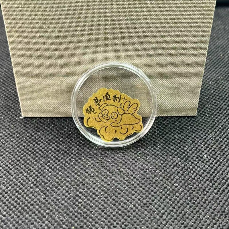 含金足金2mg十二生肖手机贴创意挂饰爆款卡通批发手机贴扣lbubukt|undefined