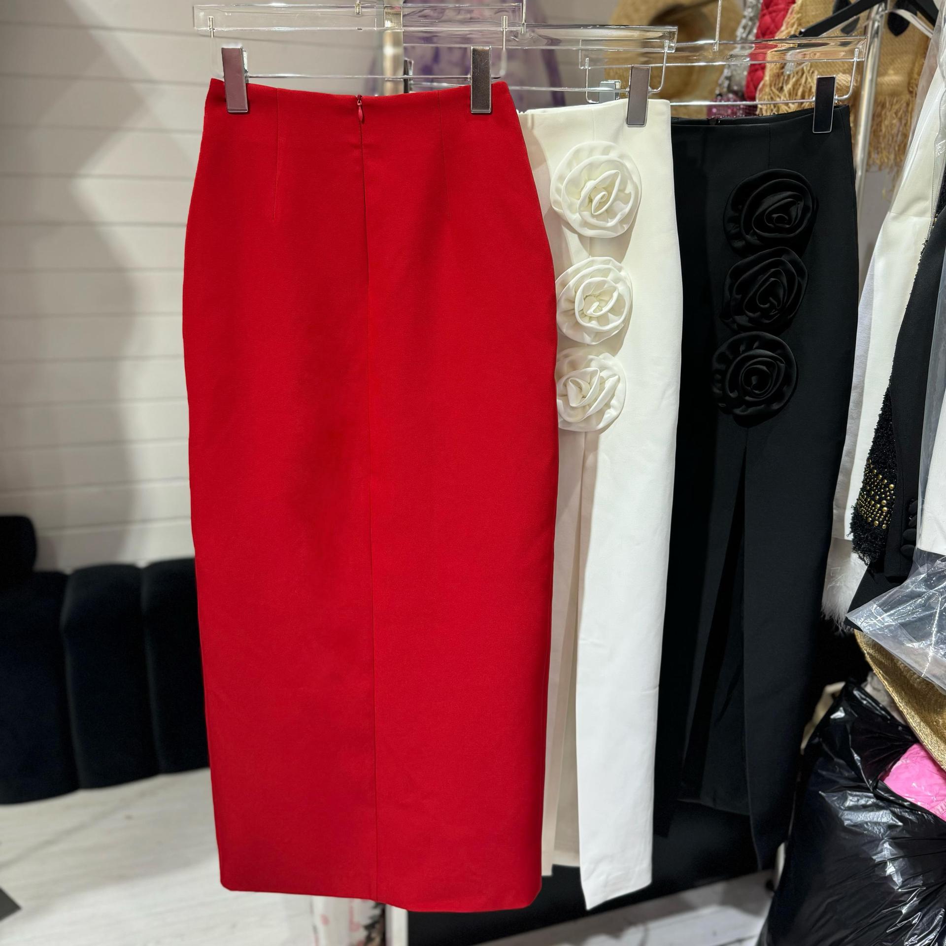 280g Weight Midi Dress Dress Length Type Hip Skirt Dresses Type Polyester Fabric Type High Waist Waist Line Inelastic Elasticity Family Gathering, Date Occasion Slim Fit Type Christmas, wedding season Festival Rose, Solid Color Pattern Summer, Spring Season Women's Gender Elegant Style, Retro Style Summer Spring Elegant Style Retro Rose Solid Color Polyester Midi Dress Skirts 3
