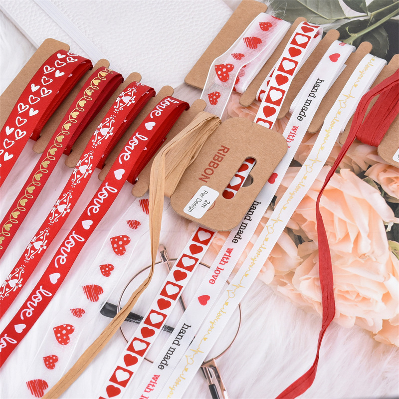 Decoración del día de San Valentín chino Cinta Roja arco material Cinta de embalaje de regalo de San Valentín de Amazon