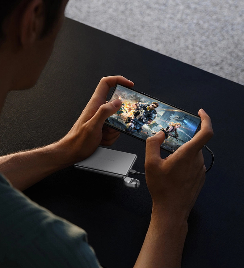 Ultradünne magnetische kabellose Powerbank mit integriertem Kabel, PD20W-Schnellladung, tragbares 10000-mAh-Ladegerät für iPhone und Android_voghion.com