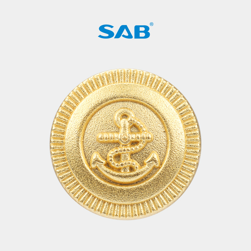 【现货批发】 SAB金属材质钮扣西服大衣外套纽扣圆形船锚扣子配件