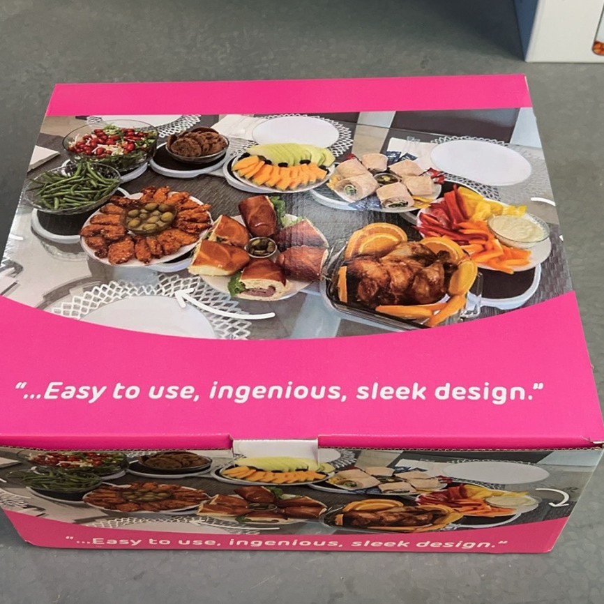 Amazon explosiva TheLazy Susan Revolution mesa de comedor bandeja giratoria bandeja de comida portátil