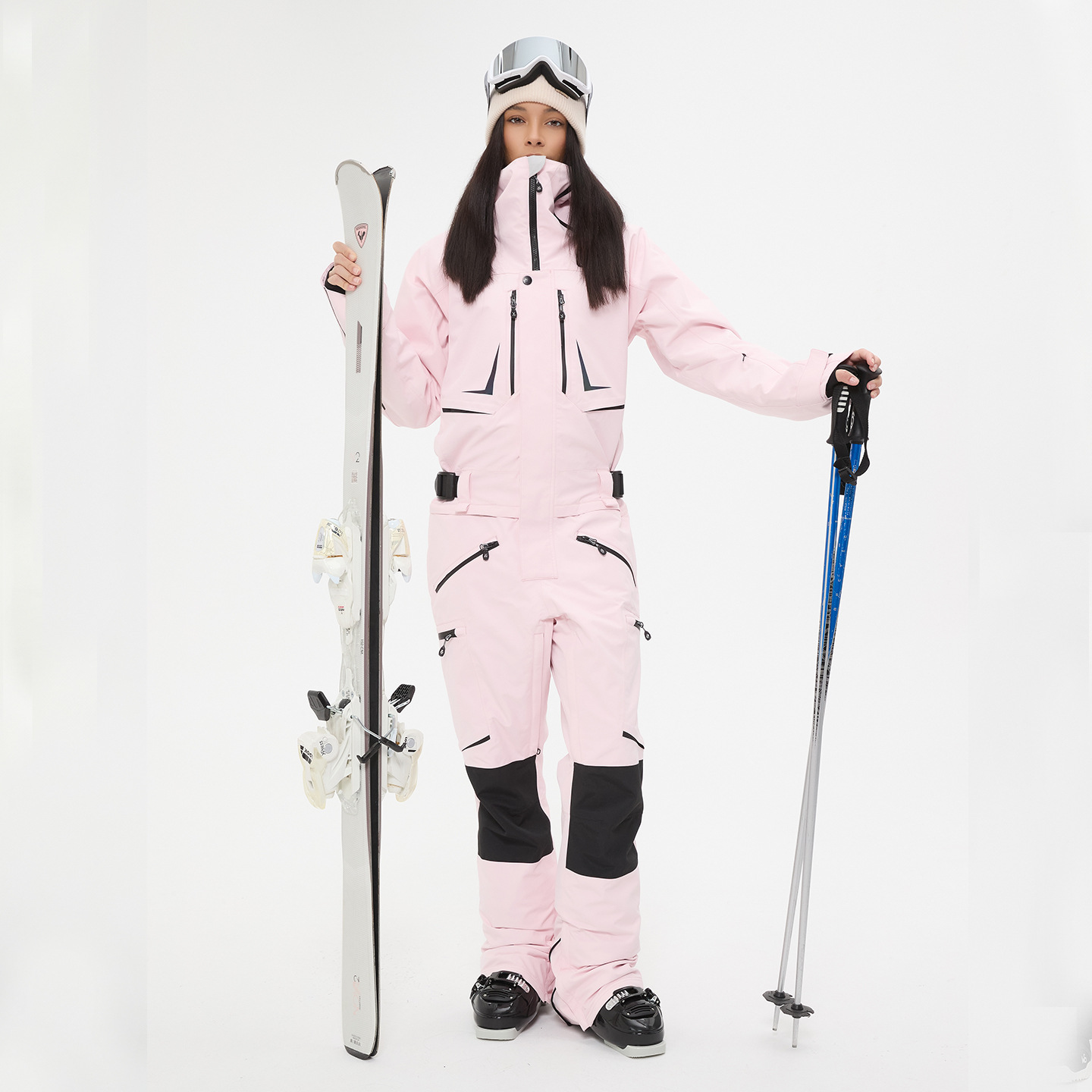 Unisex one-piece ski suit, outdoor single and double ski suit, waterproof and warm ski equipment. Cross-border e-commerce, customizable.