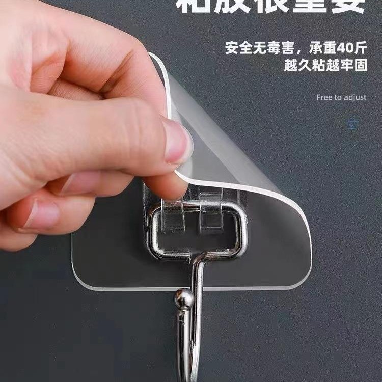 Gancho grande Adhesivo fuerte Gancho adhesivo sin perforación y sin costuras Ropa colgante Gancho grande Pared de carga Baño