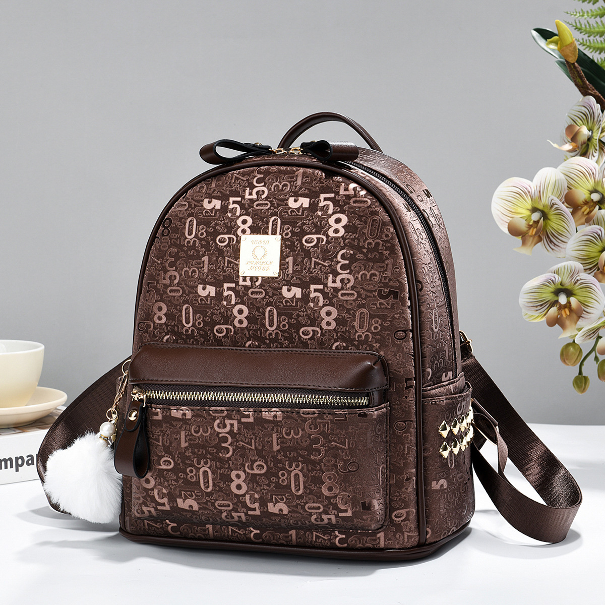 2026 nueva mochila impresa digital retro, mochila de lujo ligera de moda coreana para viajes viajeros, mochila de lujo