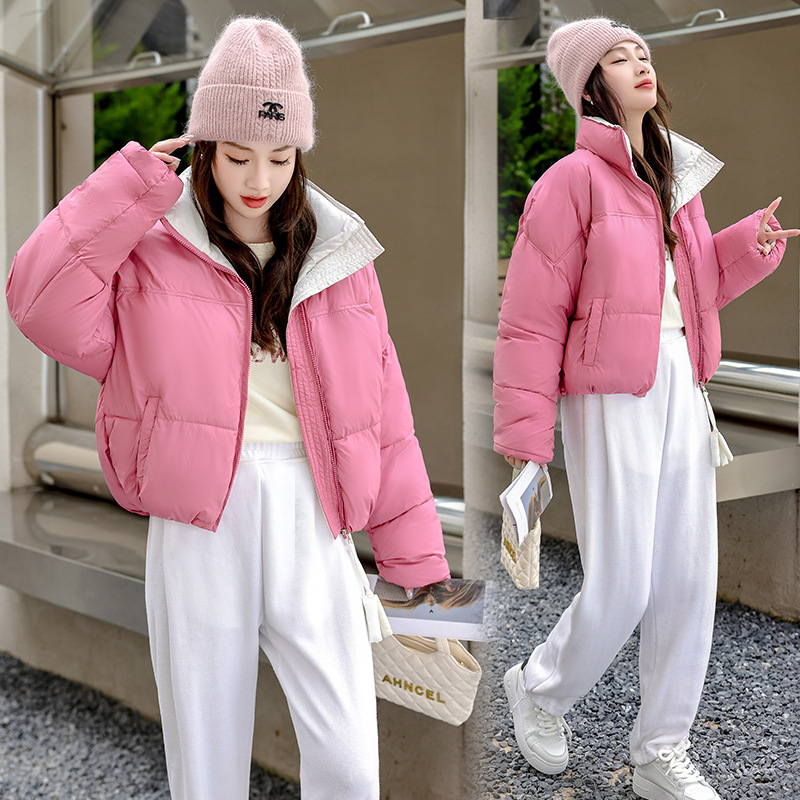 Invierno pluma ropa de algodón mujer 2025 invierno nuevo estilo coreano suelto ropa de pan estudiantil chaqueta de algodón corta abrigo image 8