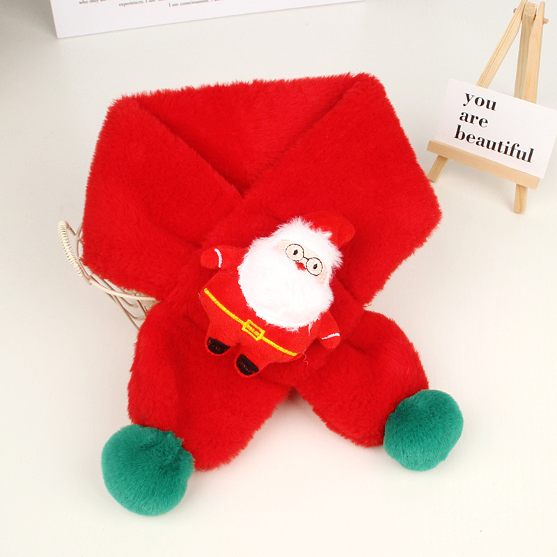 Bufanda infantil de felpa imitación piel de conejo cálida otoño invierno Navidad bebés y niños