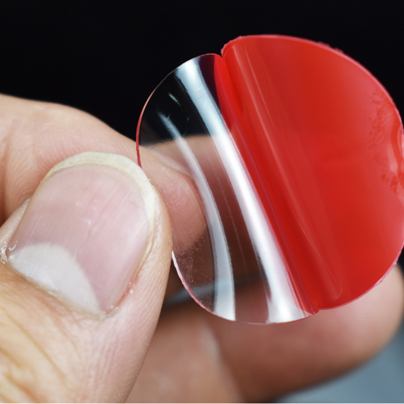 红膜圆形亚克力双面胶0.8mm透明无痕胶贴 婚庆装饰春联固定胶点