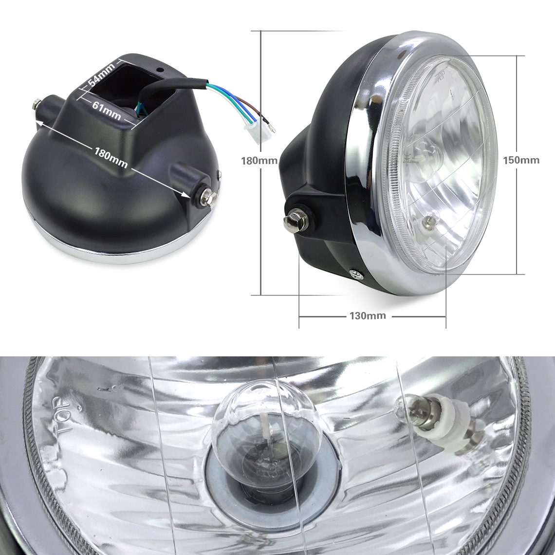 Wholesale motorcycle headlight suitable for Tianjian headlight EN125 headlight assembly motorcycle modification headlight assembly