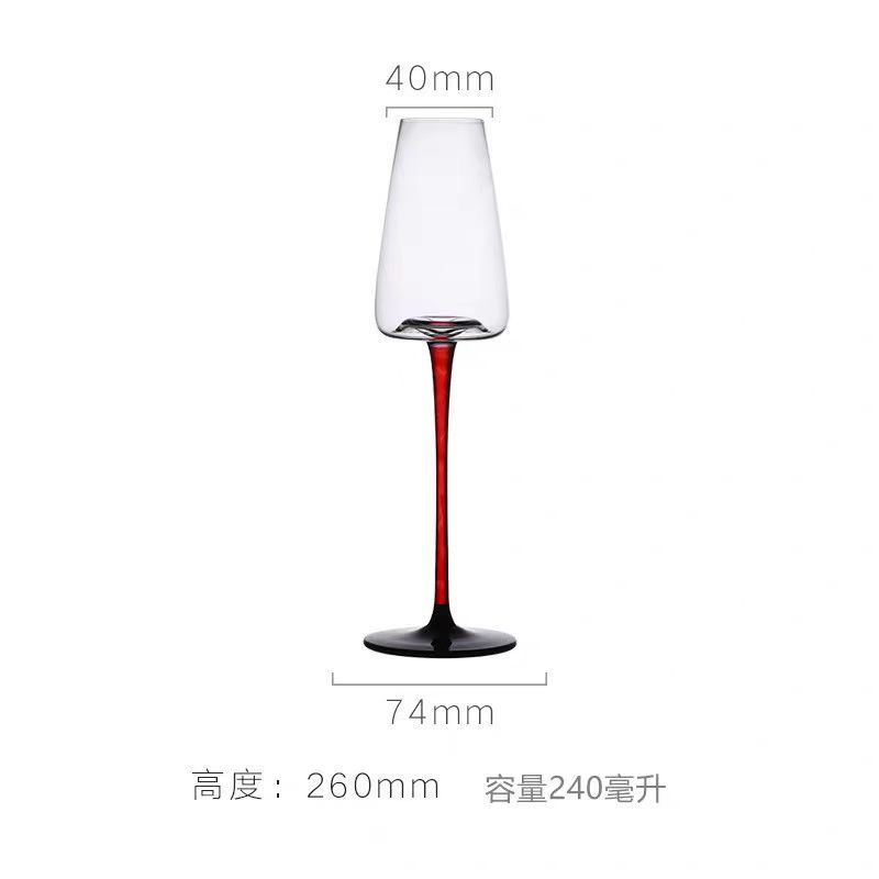 黑领结水晶红酒杯勃艮第大肚家用套装红杆红色高脚轻奢华高级感档|undefined