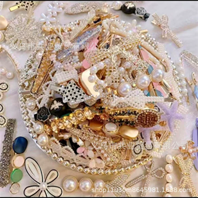 Французская заколка для волос с жемчугом для женщин, элитная заколка для челки, простой аксессуар, заколка-«уточка», украшение для волос.