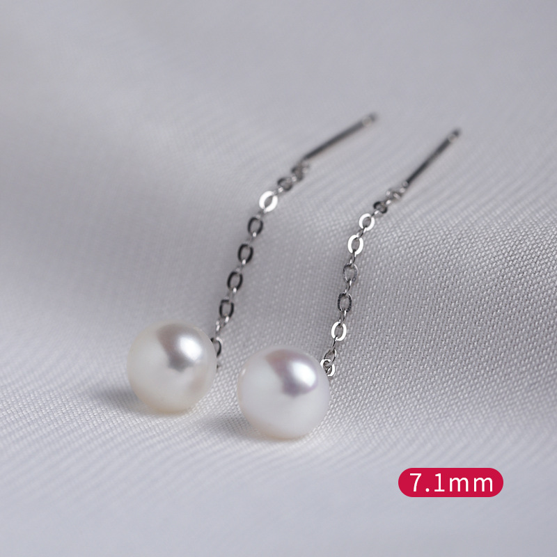 S925 pendientes de perlas de agua dulce de plata esterlina para las mujeres 2022 nuevos pendientes de moda simple temperamento pendientes joyería del oído
