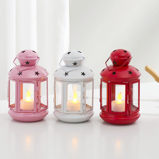 European-Style Metal Candle Holder Creative Hollow Star Lamp Christmas Pony Lantern DIY Ornament Factory Direct Supply Cross-Border Handmade