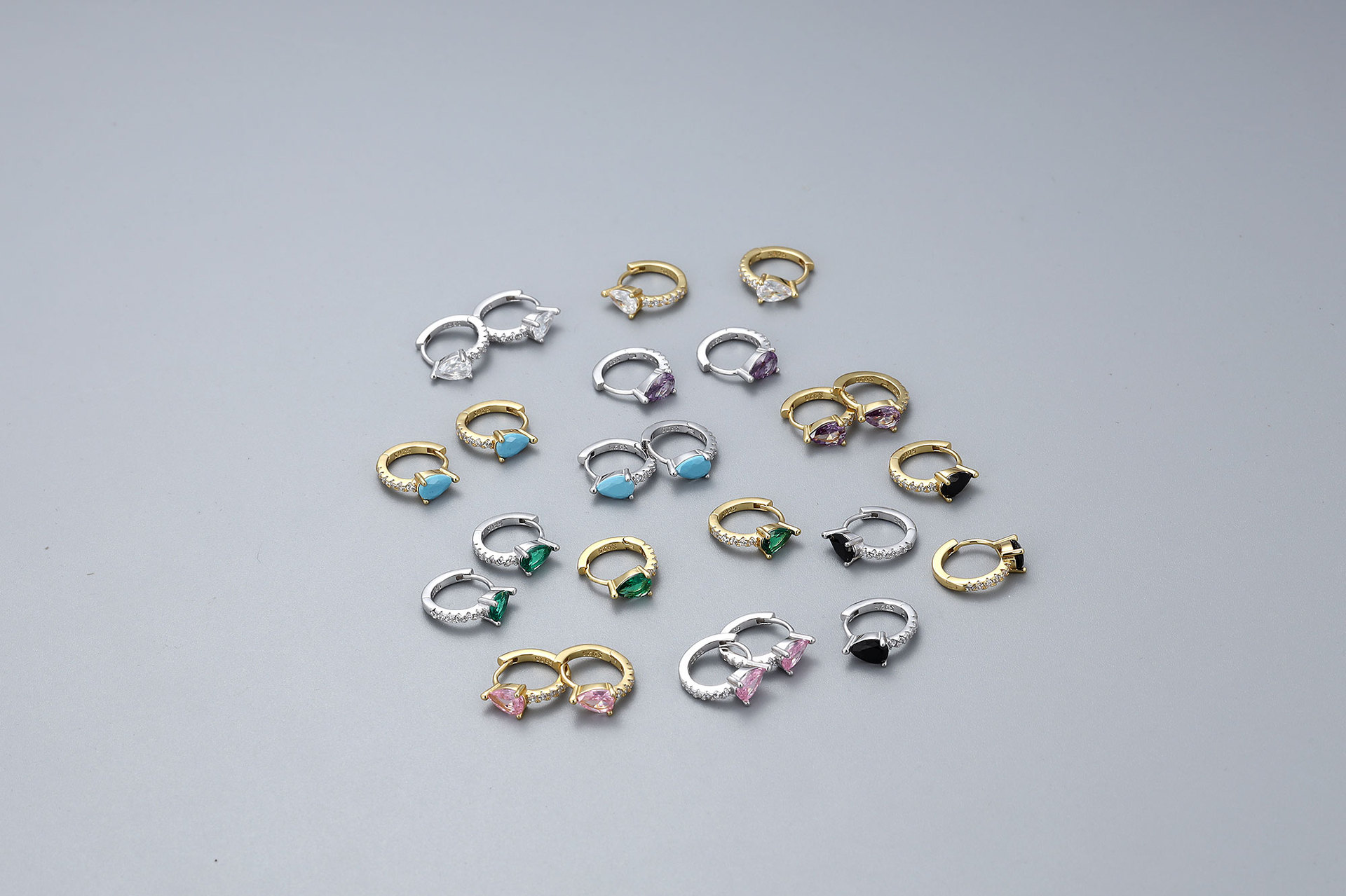 3g Weight 925 Sterling Silver Ear Needle Material Earrings Classification 1 Pair Quantity Daily Occasion 925 Sterling Silver Material Round, Colorful, Water Droplets Pattern All Seasons Season Women's Gender Polished Finish INS Style, Modern Style, Simple Style Style 1 Pair 925 Sterling Silver Round Colorful Water Droplets Earrings 9
