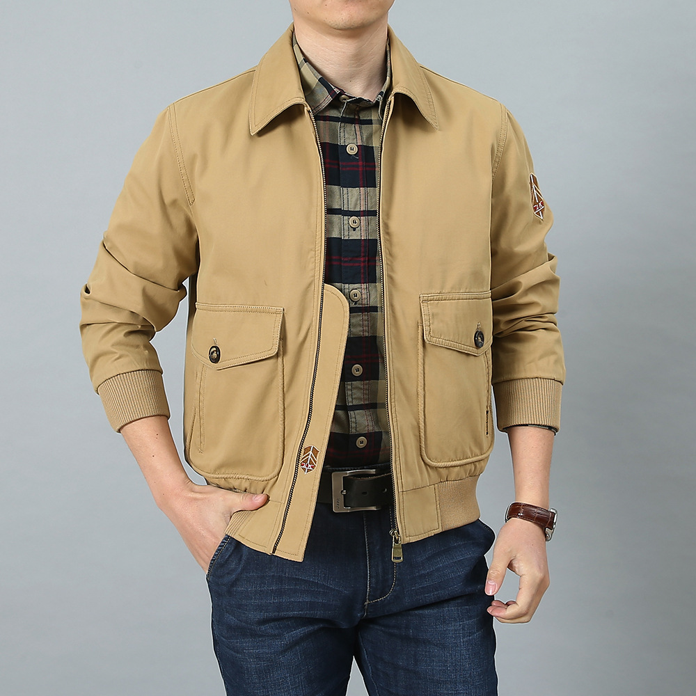 Primavera y otoño chaqueta de vuelo casual para hombres jóvenes, chaqueta de trabajo suelta grande, ropa de hombre coreana, ropa de vuelo