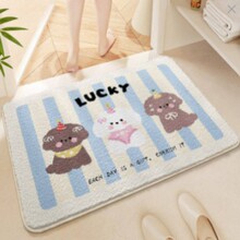 可爱猫仿羊绒地毯吸水浴室门垫加厚防滑脚垫卫生间地垫卧室门地垫