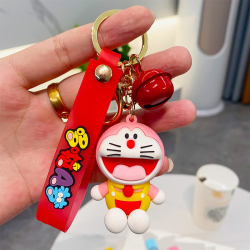 Cartoon Animation Doraemon Doraemon Doll Keychain Soft Plastic Accessories Blind Box Backpack Pendant Circle Chain Gift Small Wholesale