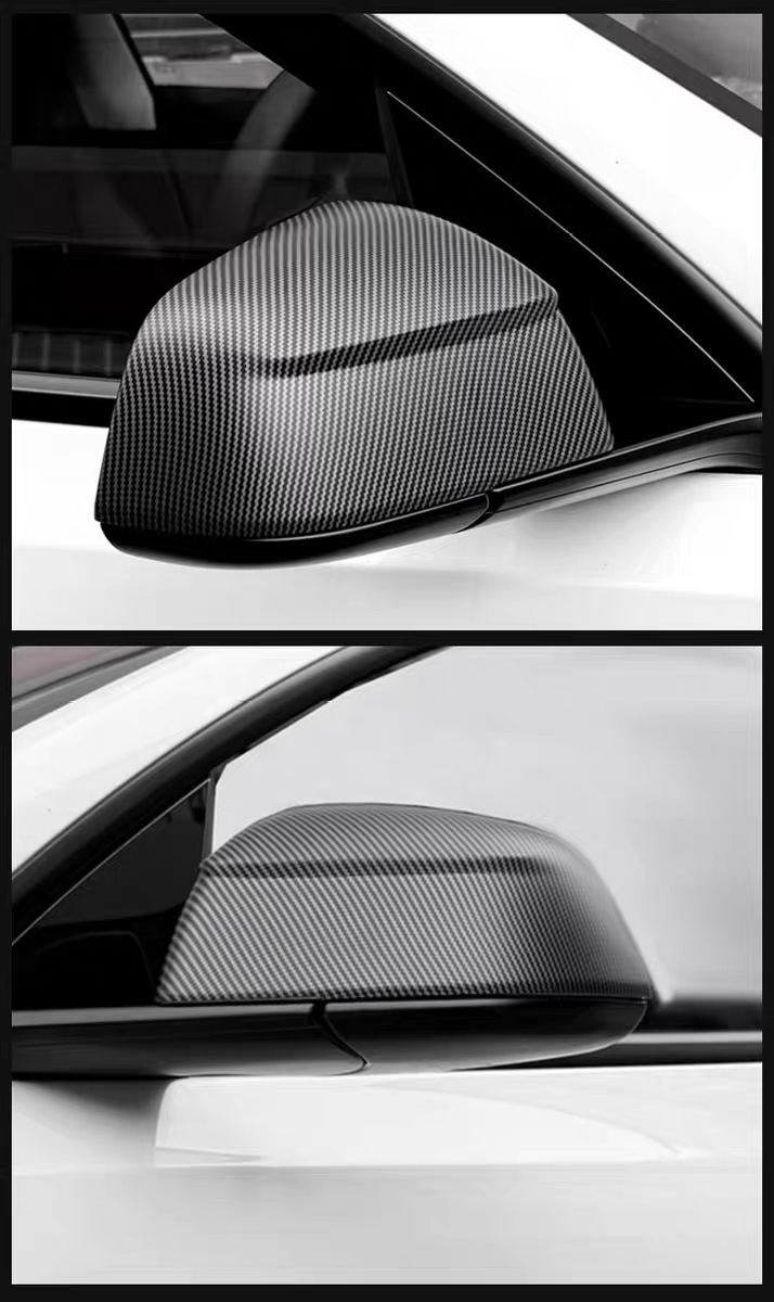 Suitable for Tesla Model Y/3 Rearview Mirror Protective Cover Yl Reversing Mirror Shell Protective Cover Carbon Fiber Pattern Decorative Parts