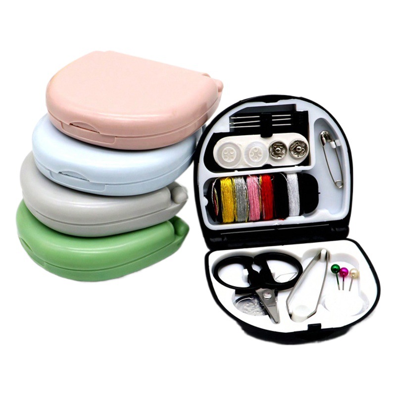 Viaje portátil Mini caja de costura Hotel dormitorio estudiante hecho a mano DIY herramienta de costura pequeño kit de costura