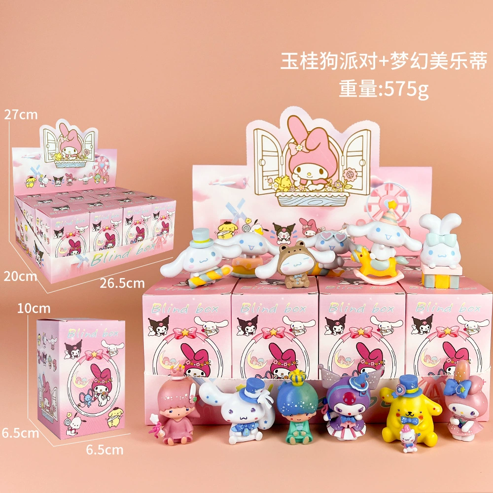Sanrio Слепой предсказания партии Kuromi Melati Wolberry Killer Anime Doll Model Play Tide Play