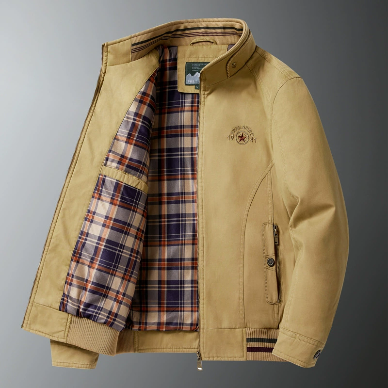 Новая повседневная мужская куртка на весну и осень, уличная хлопковая рабочая одежда в стиле ретро, куртка среднего и пожилого возраста, свободный стираный топ