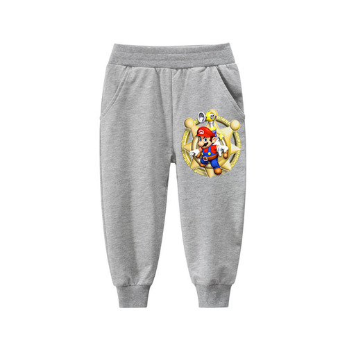 Mario Super Mario Children's Leisure Sports Pants Children's Cartoon Sports Pants Boys Leisure Pants