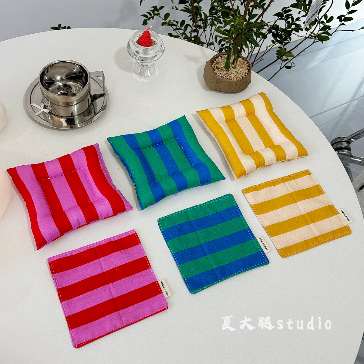 Dopaminas rayas de viento multicolor tela de cocina rayas almohadilla de comedor sensación de atmósfera propensos nuevos adornos para el hogar