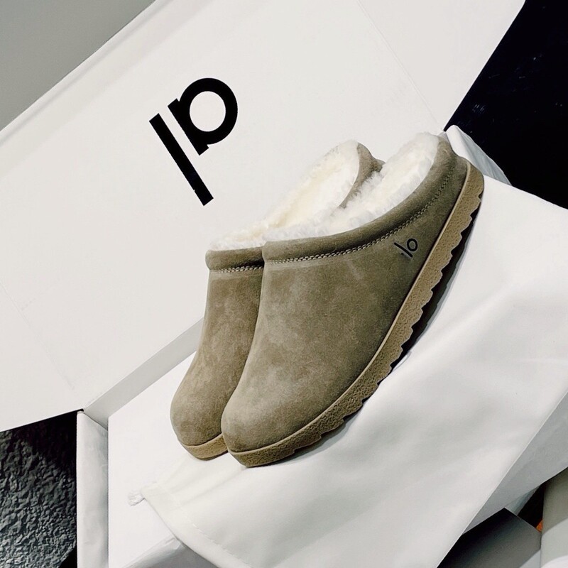 Ai Autumn and Winter New Plush Half Slippers for Women, Lazy Slip-Ons, Fashionable and Comfortable Internet Celebrity Versatile Wool Slippers